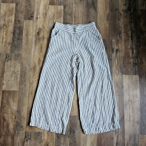 Max Studio Blue & White Linen Pants - Picture 1 of 9